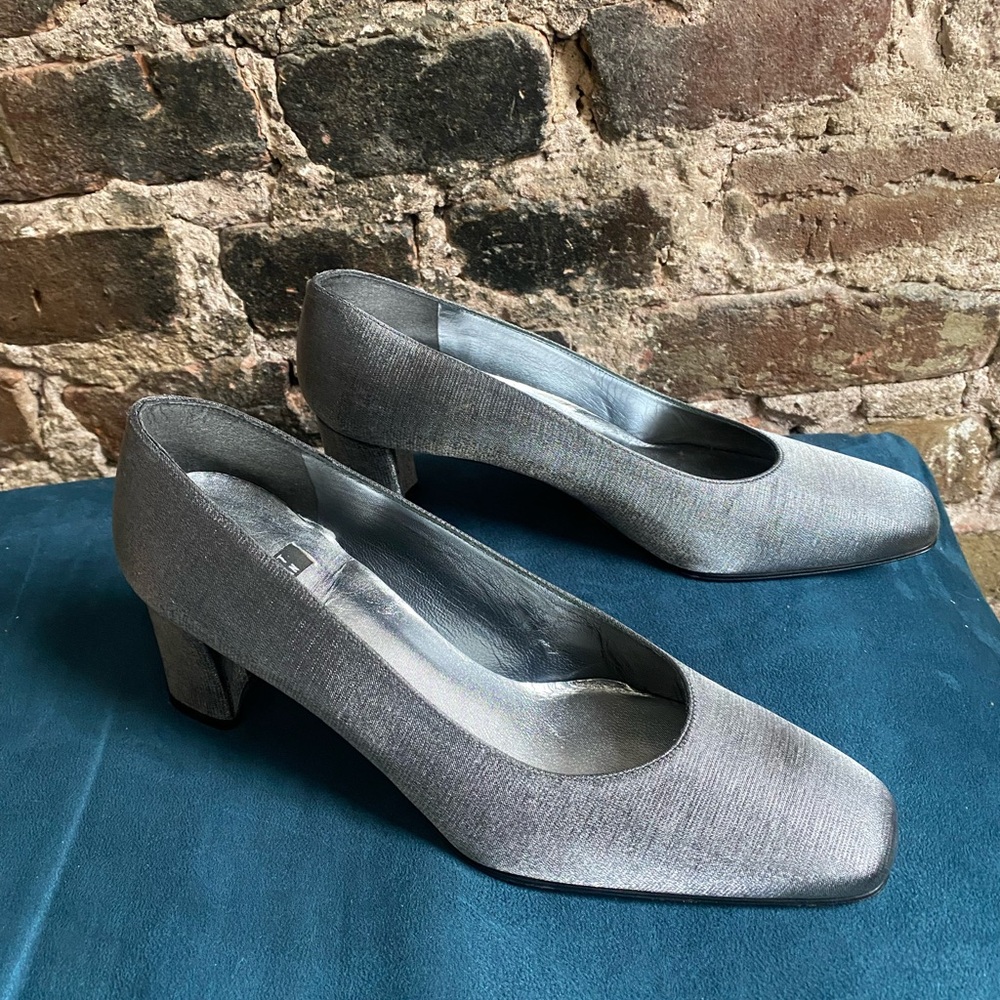 Stuart Weitzman Shimmering Silver Heels